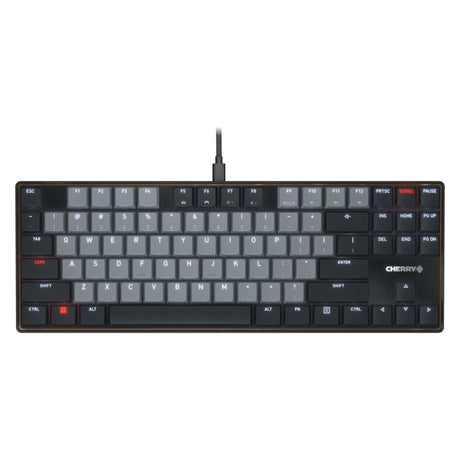 Cherry KC 500 MX LP TKL, clavier (noir, disposition américaine, MX Low Profile 2.0 Ivory, 80 % (TKL), LED blanche, touches PBT)