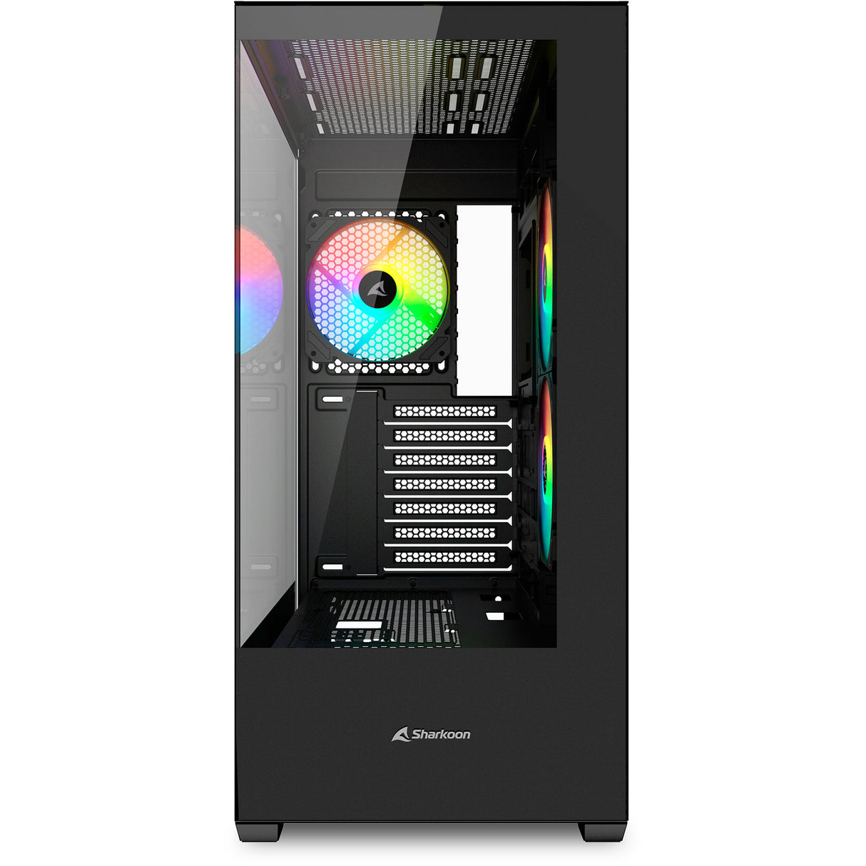 Boîtier tour midi Sharkoon sk6 argb (noir | 2x usb-a | rgb | verre trempé)