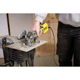Scie circulaire à main multi-matériaux Stanley fatmax 650w (jaune noir, avec étui)