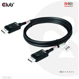 Club 3D DisplayPort 2.1 Câble certifié Vesa DP80 mâle-mâle (noir, 1,2 mètre, 4K 240 Hz, 8K 60 Hz, 80 Gbit/s)