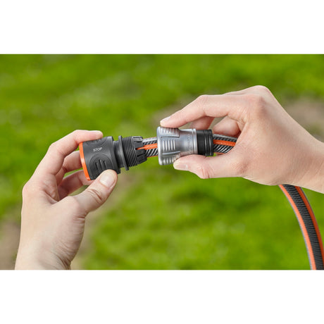Gardena arrêt d'eau premium 13 mm (1 2 ), connecteur de tuyau 15 mm (5 8 ) (gris argent, 18253-50)