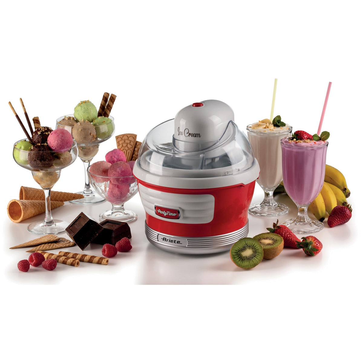 Machine à glace Ariete party time 0643 00 (rouge blanc)