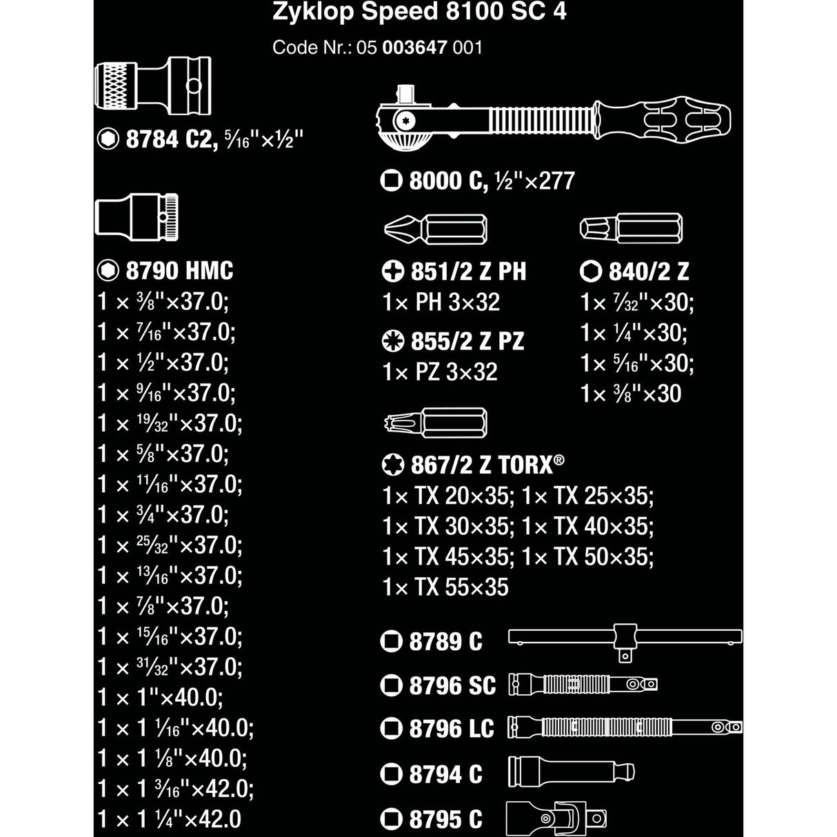 WAA 8100 SC 4 Zyklop Speed ​​Ratelset