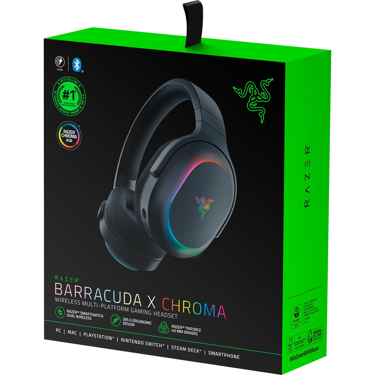 Casque de jeu supra-auriculaire Razer barracuda x chroma (noir, dongle USB, Bluetooth)