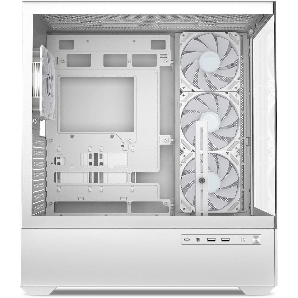 Boîtier tour midi Sharkoon ak6 rgb (blanc | 2x usb-a | 1x usb-c | rgb | verre trempé)