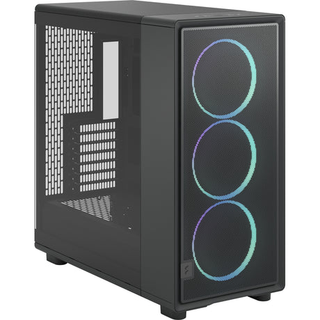 Fractal design époque xl tg rgb boîtier tour midi (noir | 2x usb-a | 1x usb-c | rgb | verre trempé)
