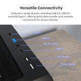 Boîtier tour midi Montech x5 (noir | 2x USB-A | 1x USB-C | verre trempé)