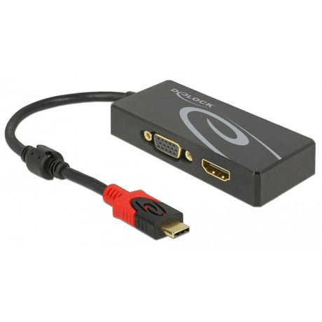 Delock Adaptateur USB-C > HDMI VGA (noir, 0,2 mètre)