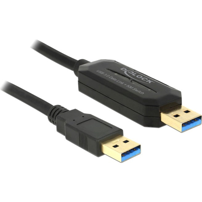 Delock liaison de données + commutateur km USB 3.0 > câble USB 3.0 (noir, 1,5 mètres)