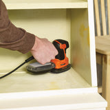 Ponceuse de détail de souris Black+decker 120 watts ponceuse delta ka2500k-qs (orange noir, accessoires et étui inclus)