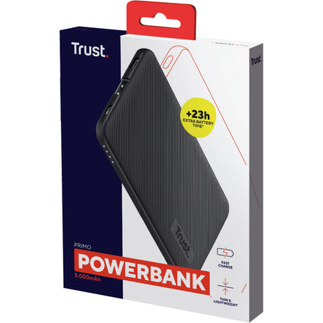 Banque d'alimentation écologique Trust Primo 5 000 mAh (noir)