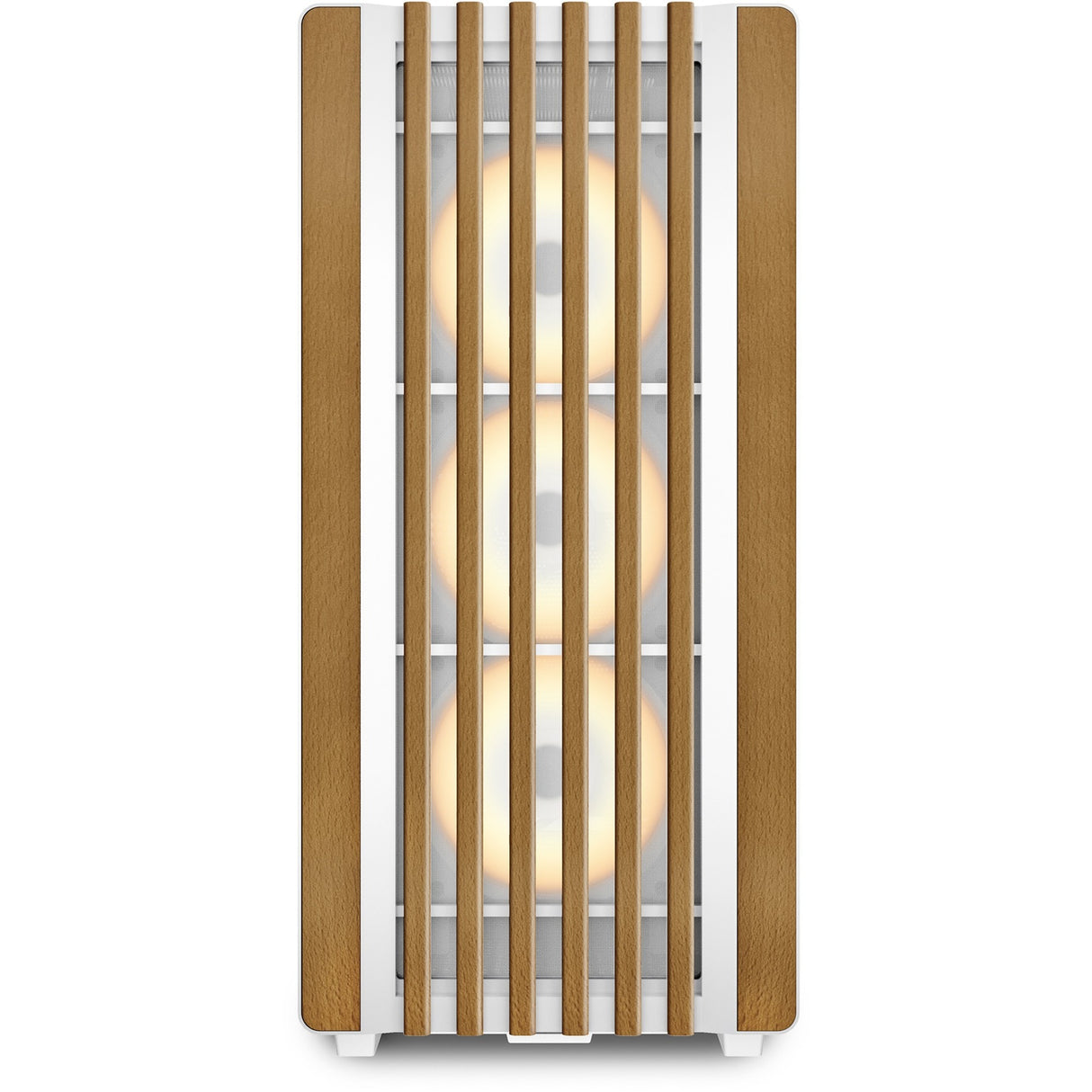 Boîtier tour midi Sharkoon rebel c70g rgb (couleur bois blanc | 2x usb-a | 1x usb-c | rgb | verre trempé)