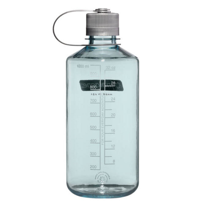 Bouteille d'eau Nalgene à bouche étroite, gourde de 1 litre (bleu clair)