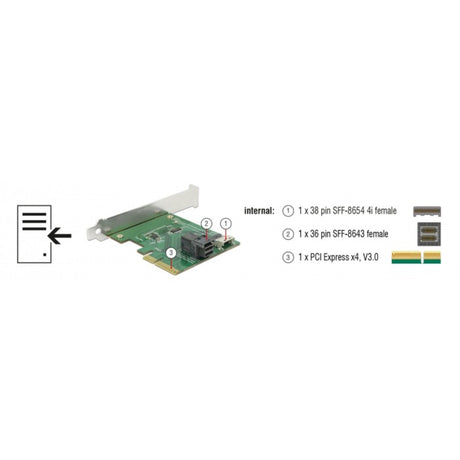 Dellock Dellock PCI Express X4 Carte U.2 NVME à 1 x SFF interne