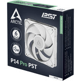 Ventilateur de boîtier Arctic p14 pro pst rgb (blanc, 140 x 140 x 27 mm, pwm)