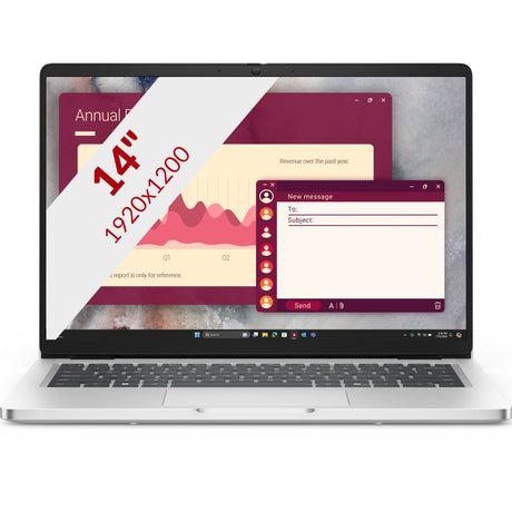 Dell pro 14 pc14250 14 laptop (platina zilver | core ultra 5 235u | intel graphics | 16 gb | 512 gb ssd)