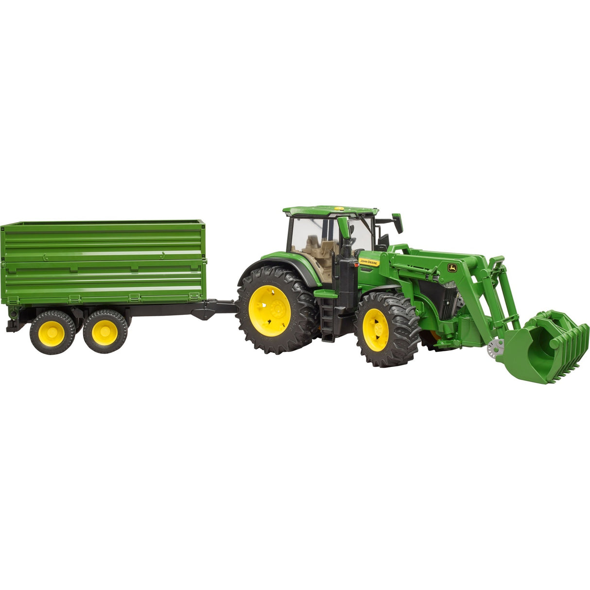 Tracteur Bruder John Deere 7R 350 avec remorque