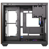 Boîtier tour midi argb en bois Antec cx800 (couleur bois noir | 1x USB-A | 1x USB-C | verre trempé)