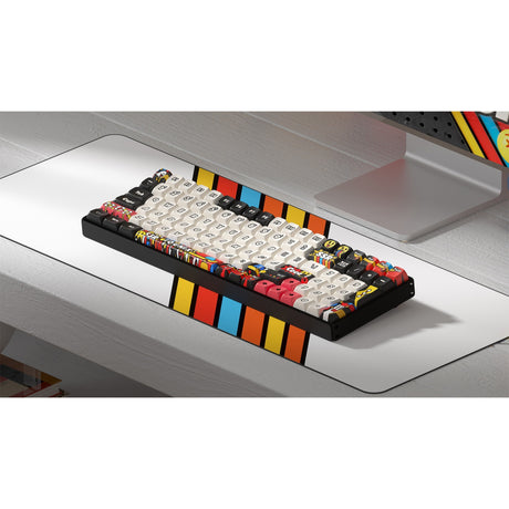 Clavier mécanique sans fil Iqunix f97 graffiti diary (noir, disposition américaine (qwerty), marron cerise mx, 96 %, LED RVB, remplaçable à chaud, pbt, 2,4 GHz | Bluetooth 5.1 | USB-C)