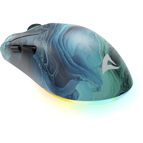 Souris de jeu Sharkoon sgm25w (bleu turquoise, 12 000 dpi, LED RVB)