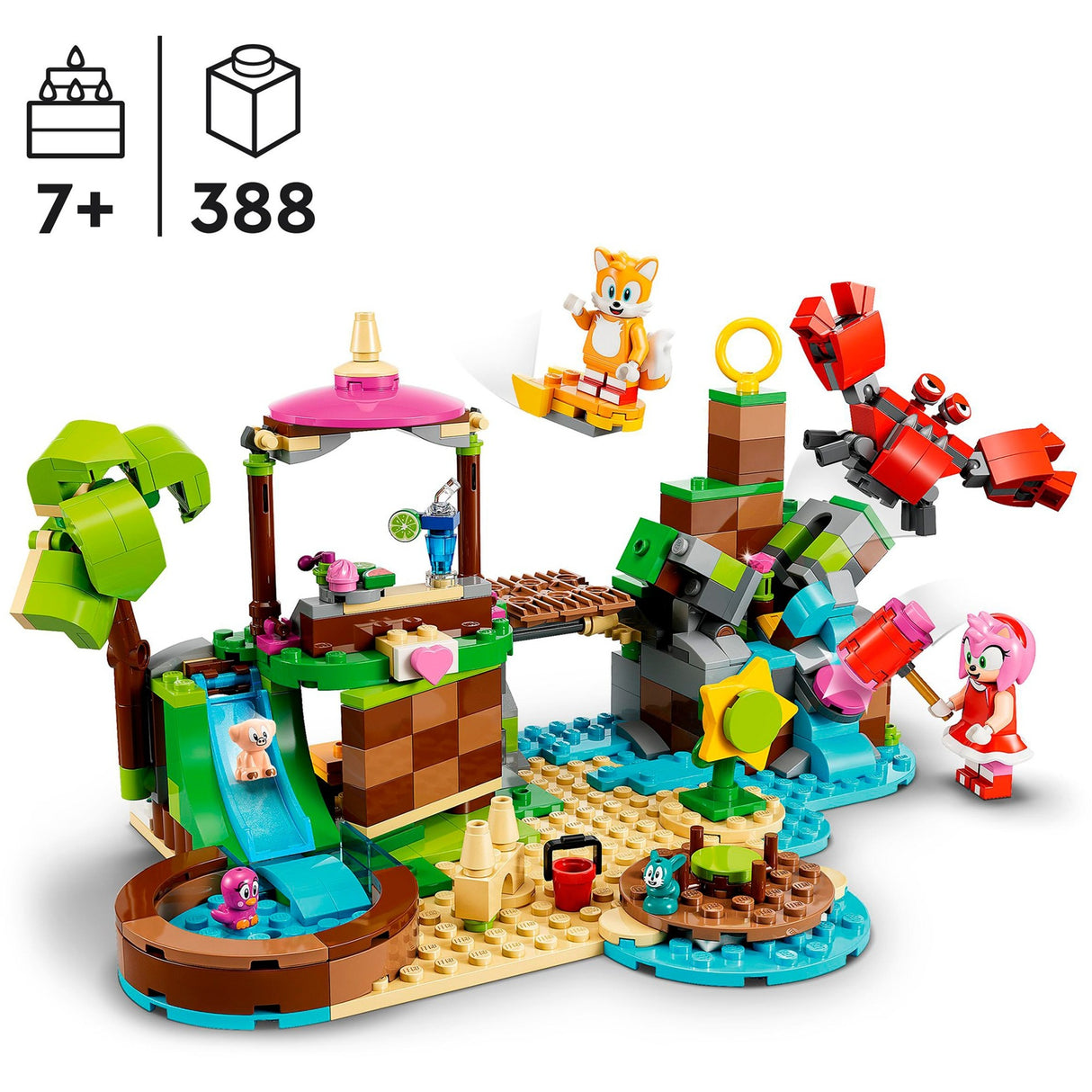 Lego Sonic le hérisson - Jouet de construction de l'île du refuge pour animaux d'Amy (76992)