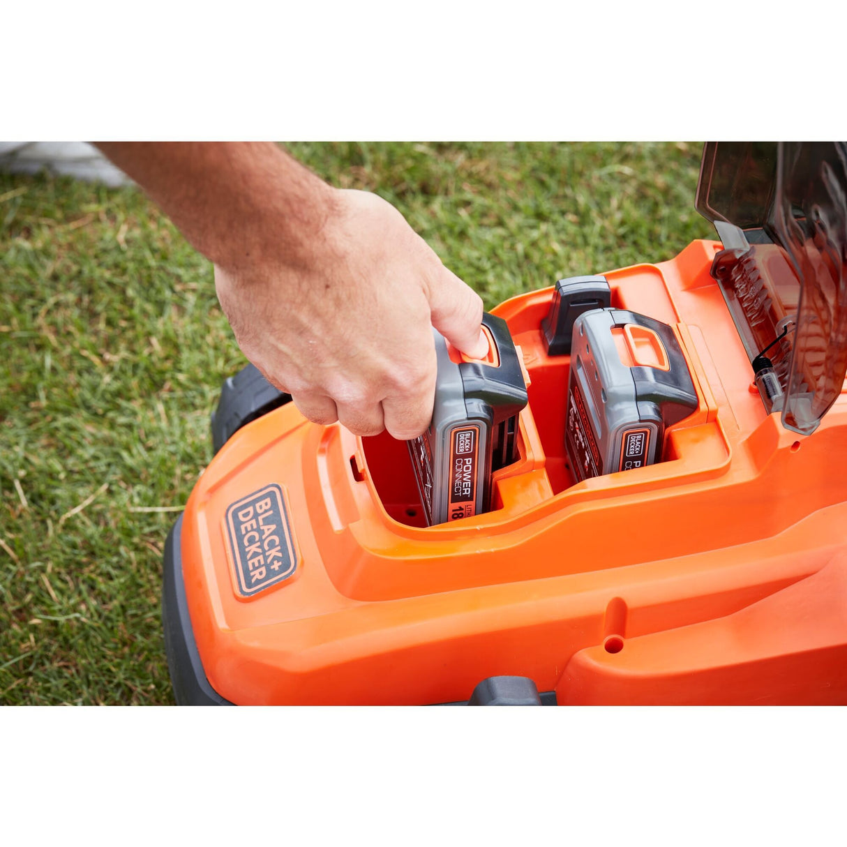 Tondeuse à gazon Black+decker bcmw3318l2-qw 2x 18v (orange noir, 2x batterie 18v 2,5ah et chargeur inclus)