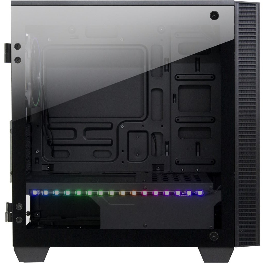 Boîtier tour midi micro Inter-tech x-608 infinity (noir | 1x USB-A | 1x USB-C | RVB | fenêtre)