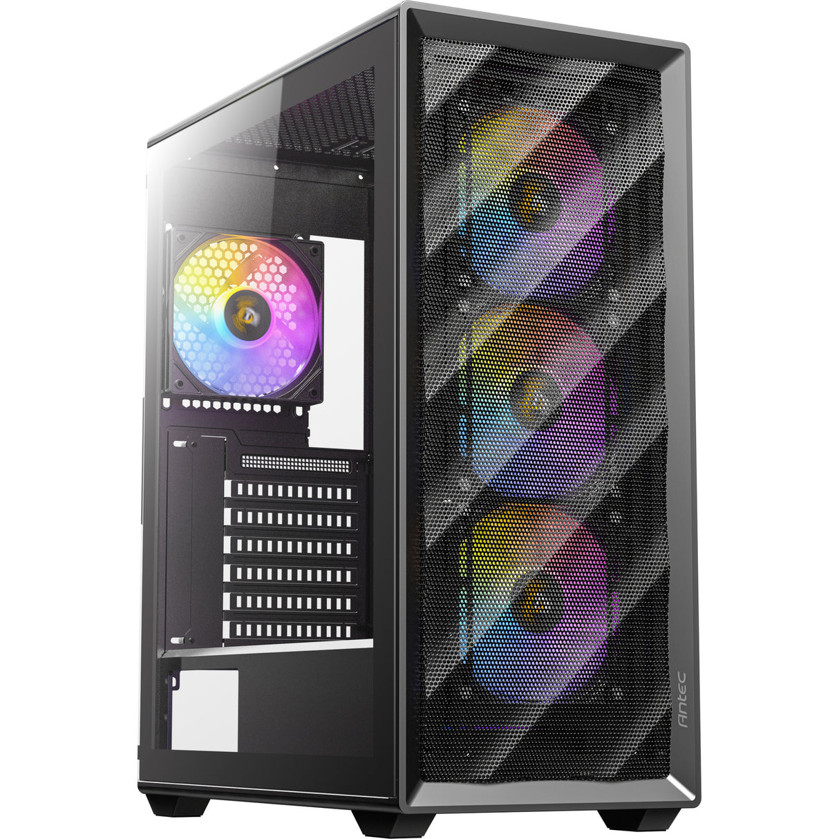 Boîtier tour midi Antec ax85 argb (noir | 2x usb-a | verre trempé)
