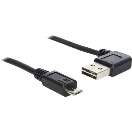 Delock USB 2.0 mâle gauche droite > micro-B, câble 3m (noir, 83384)