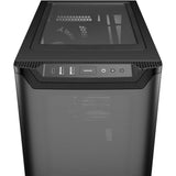 Soyez silencieux! boîtier tour midi à fenêtre de flux d'air pure base 501 (noir | 2x USB-A | 1x USB-C | verre trempé)