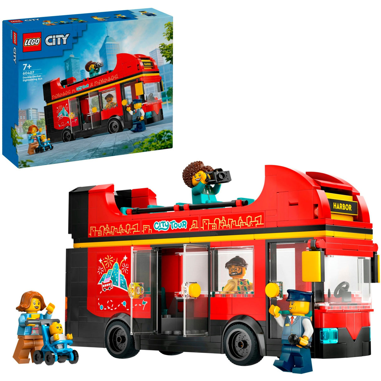 LEGO CITY 60407 TOURIST ROUGE DOUBLE COQUE