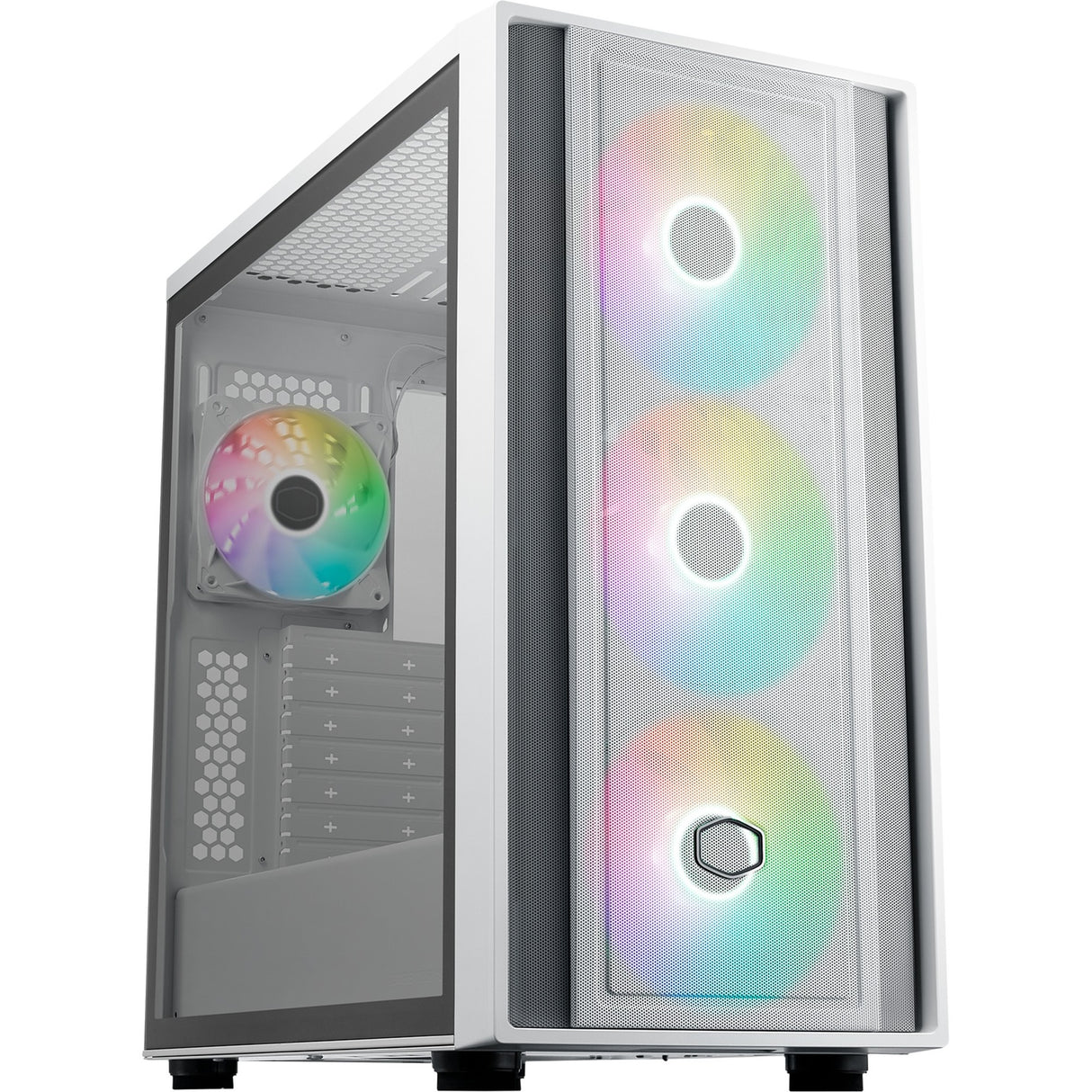 Boîtier tour midi Cooler master masterbox 600 (blanc | 2x USB-A | 1x USB-C | RGB | verre trempé)