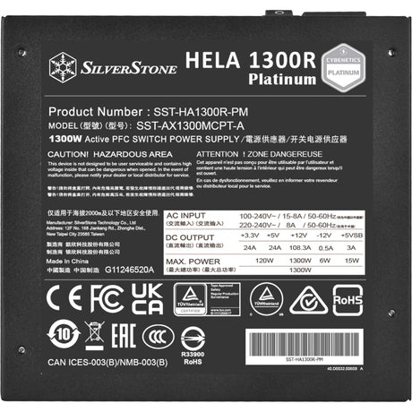 Silverstone hela 1300r platine, alimentation modulaire 1300 watts (noir, 8x pcie)