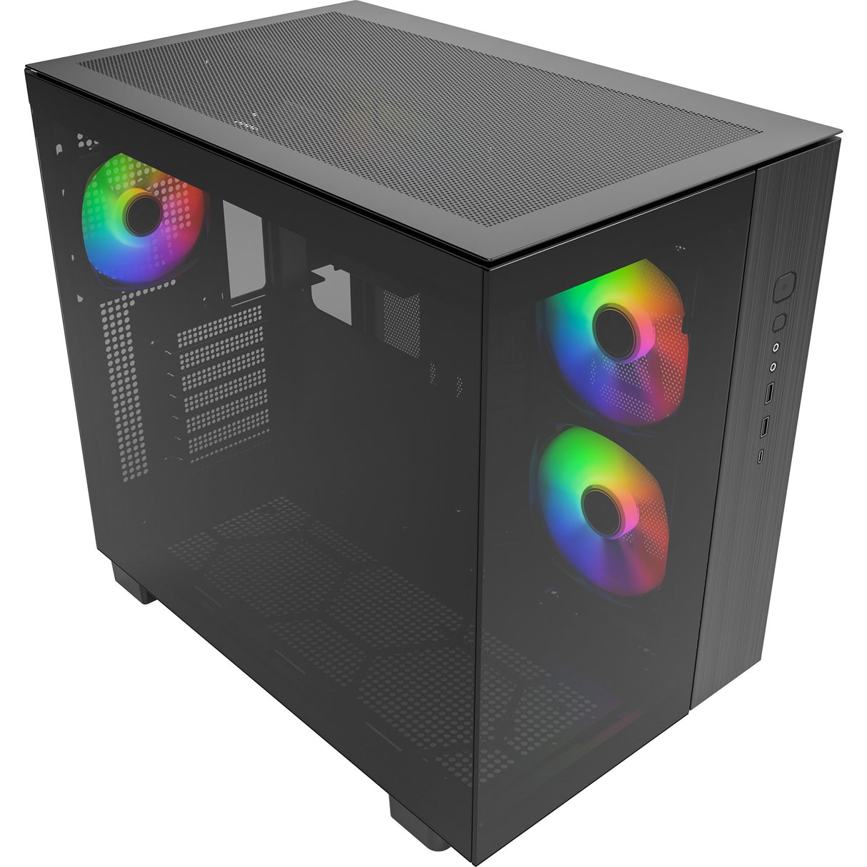 Boîtier tour midi Montech king 65 pro (noir | 2x USB-A | 1x USB-C | fenêtre)
