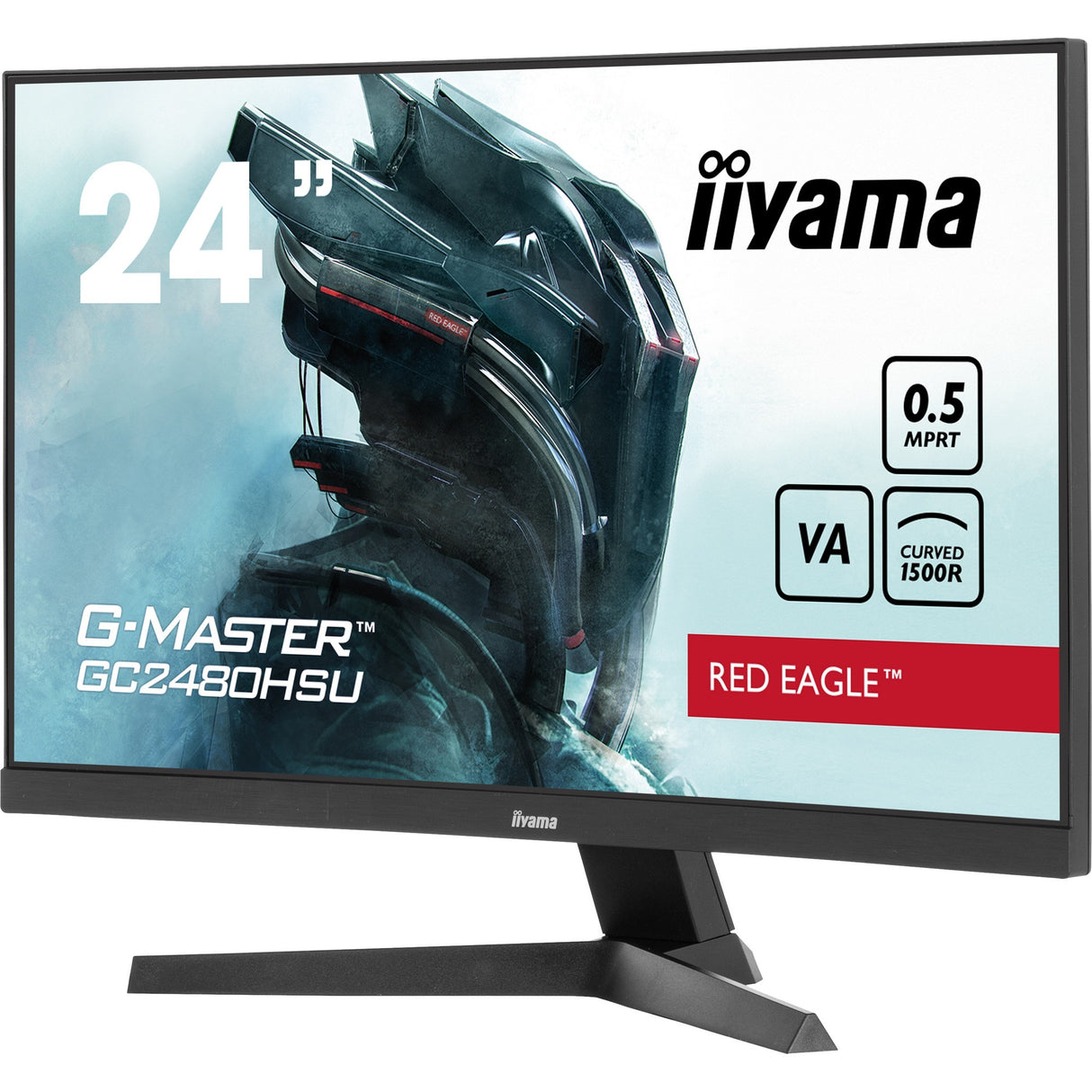 Moniteur de jeu incurvé Iiyama G-Master Red Eagle GC2480HSU-B1 23,6 (noir, 2x HDMI, DisplayPort, 2x USB-A, 180 Hz)