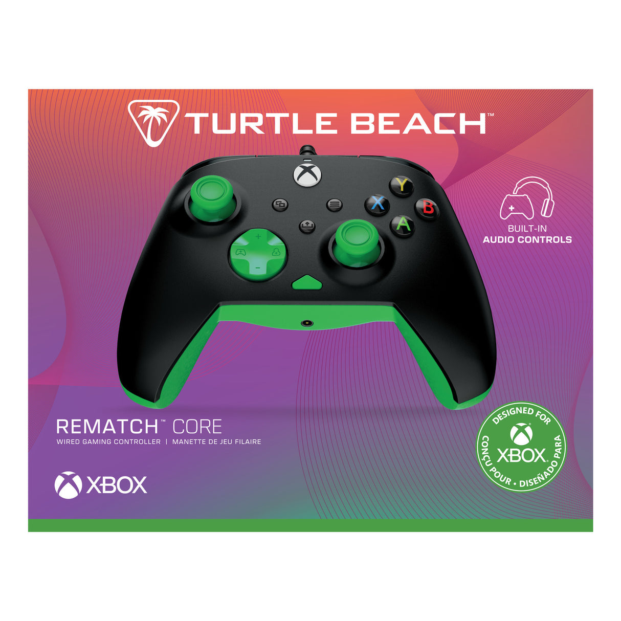 Manette filaire Turtle Beach Rematch Core (noir vert, Xbox Series X|S, Xbox One, PC)