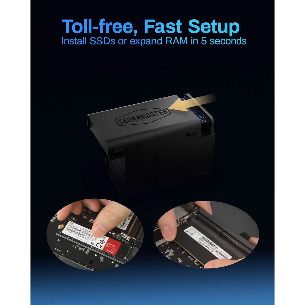 NAS Terramaster F6-424 (noir, 2x 2,5GBE, HDMI, USB)