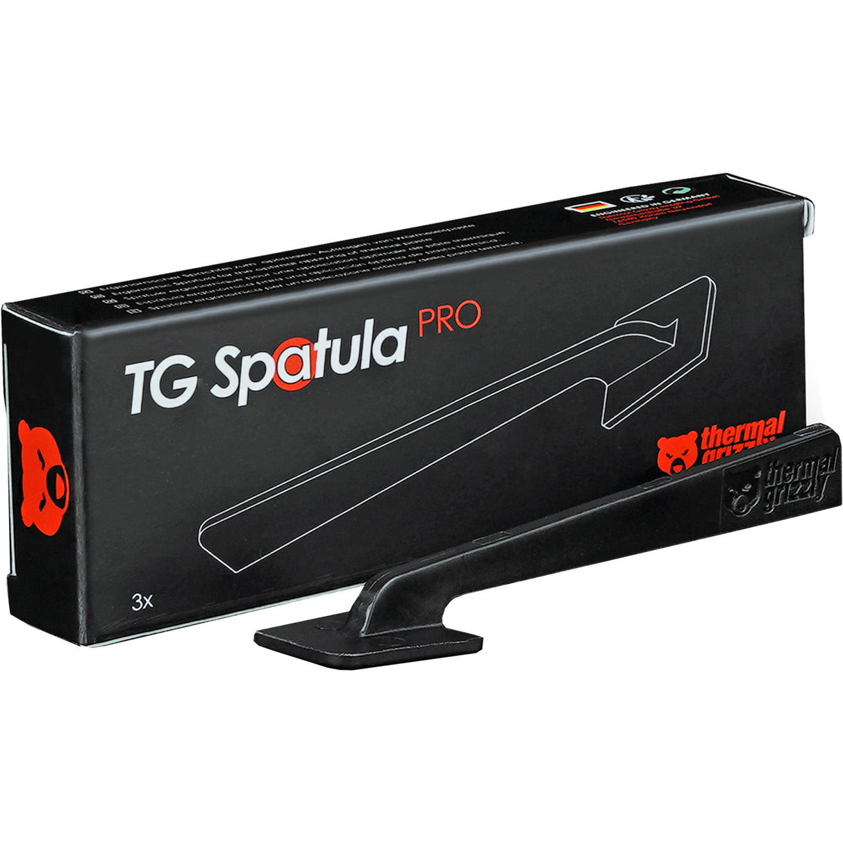 Spatule à mastic thermique Grizzly Spatula Pro (paquet de 3) (noir, 3 pièces)