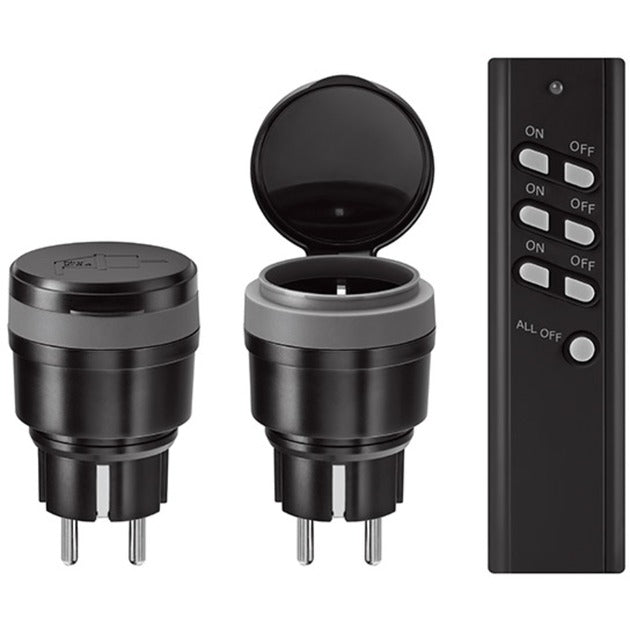 Click on Click off – 2 interrupteurs sans fil avec télécommande pour l'extérieur – avec application en combinaison avec pont – kit de démarrage - fr