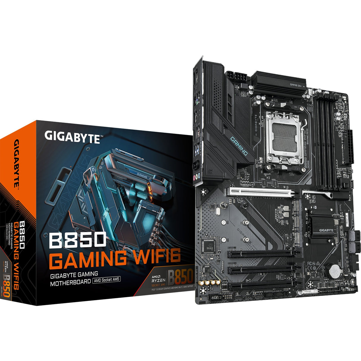 Carte mère Gigabyte B850 Gaming WiFi6 Socket AM5 (noir, RAID, GB-LAN, WiFi 6, BT, son, ATX)