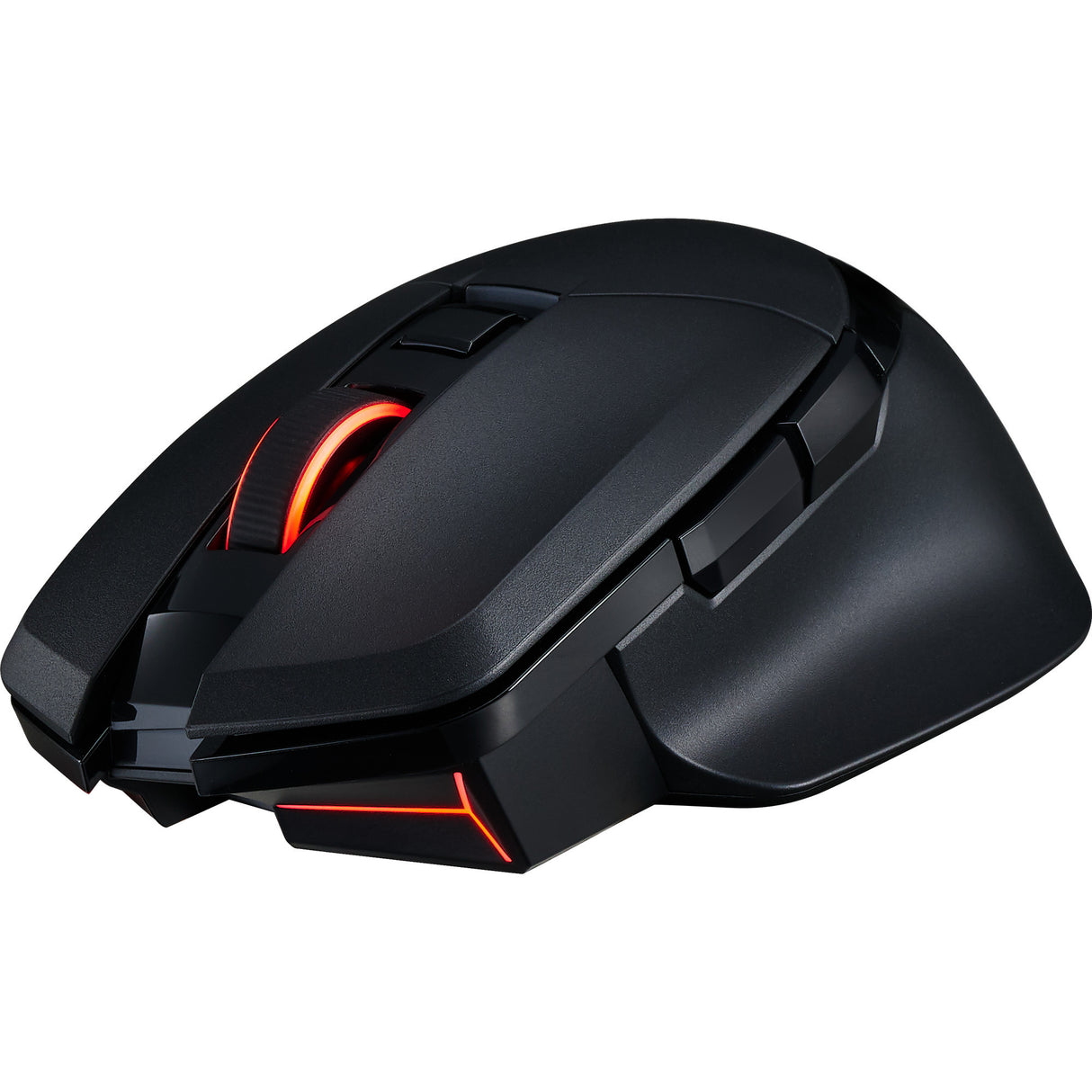 Souris de jeu sans fil Powercolor alphyn am10 (noir rouge, 100 - 26000 dpi, 8k, rgb, usb 2.4g bluetooth 5.2)
