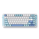 Clavier RVB mécanique personnalisé Mchose x75 v2 Blue Whale Sea (blanc, disposition américaine (qwerty), swk baleine mer, 75 %, RVB, hot swap, double-shot pbt, sans fil | Bluetooth | USB-C)