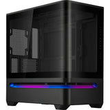 Asus prime ap202 midi tower behuizing (zwart | 2x usb-a | 1x usb-c | rgb | tempered glass)