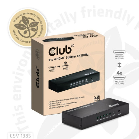 Répartiteur HDMI Club 3D 1x > 4x HDMI 4K 120Hz (noir)