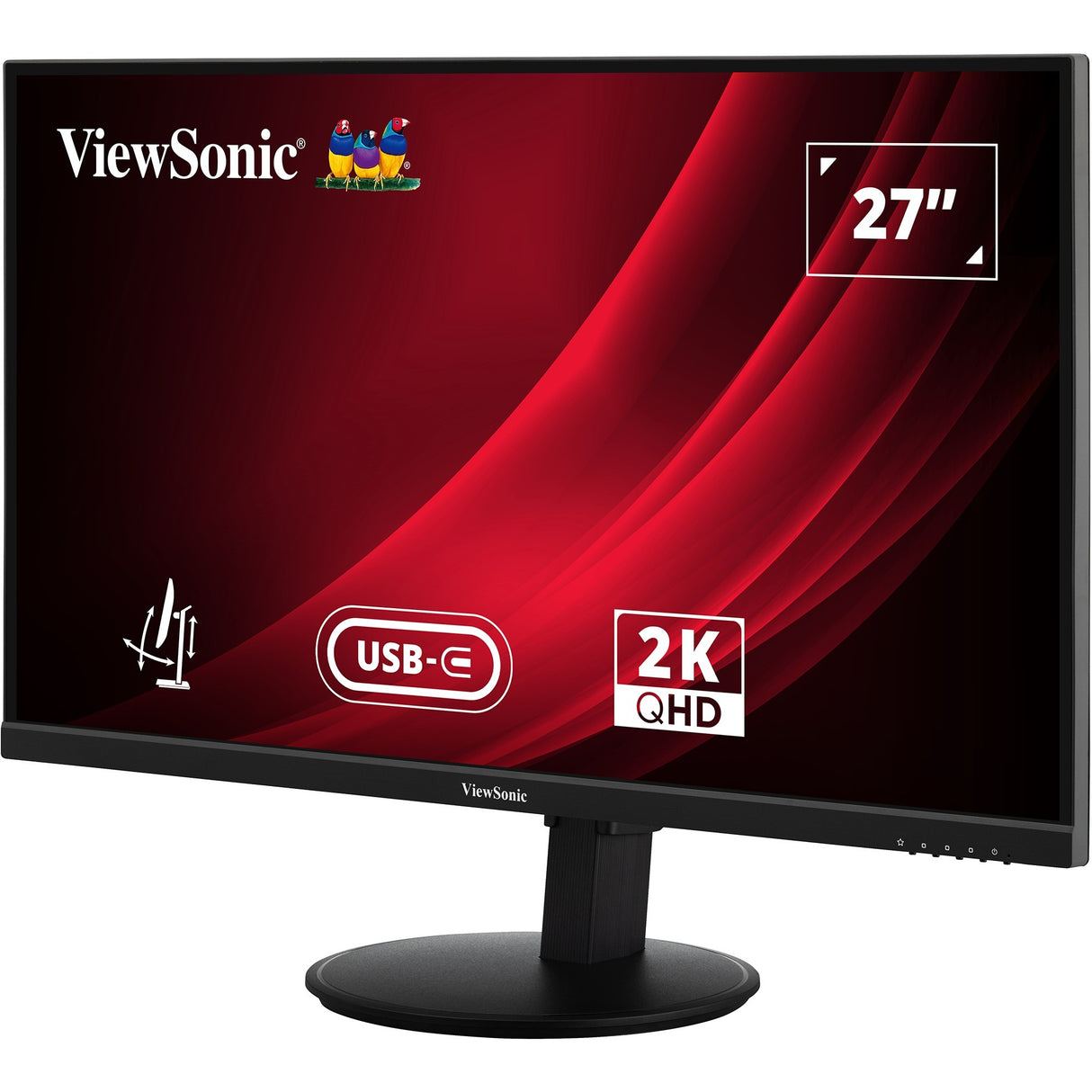 Moniteur Viewsonic vg2709-2k-mhdu-2 27 (noir, 1x HDMI, 1x port d'affichage, USB-C, USB-A, USB-B, 100hz)