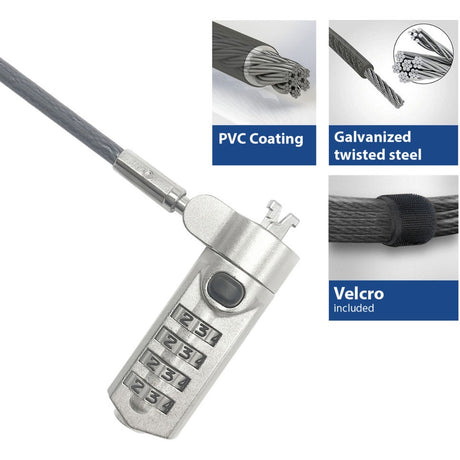 Verrou pour ordinateur portable act ac9025 gris 2000 mm
