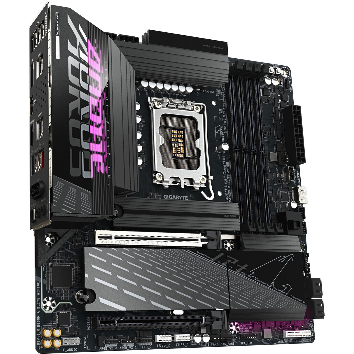 Carte mère Gigabyte B860M AORUS Elite WiFi 6E Socket 1851 (noir, RAID, 2,5 Go LAN, WiFi 6E, BT, Sound, µATX)