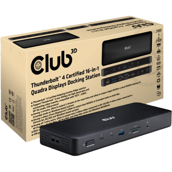 Club 3d Thunderbolt 4, station d'accueil à écran quadra 16-en-1