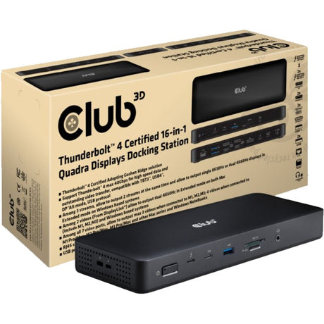 Club 3d Thunderbolt 4, quadra 16-en-1 affiche la station d'accueil de la station d'accueil