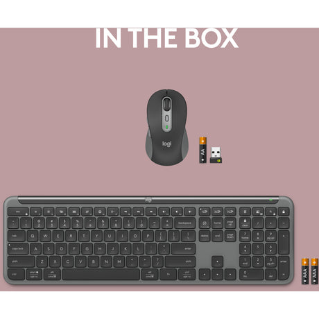 Ensemble de bureau sans fil fin Logitech mk950 signature (graphite, disposition américaine-internationale (qwerty), 400 - 4000 dpi)